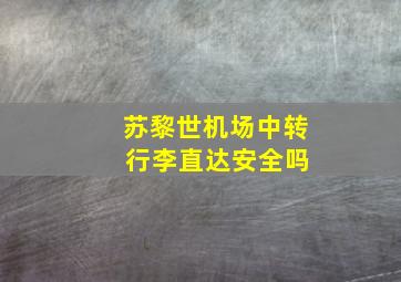 苏黎世机场中转 行李直达安全吗